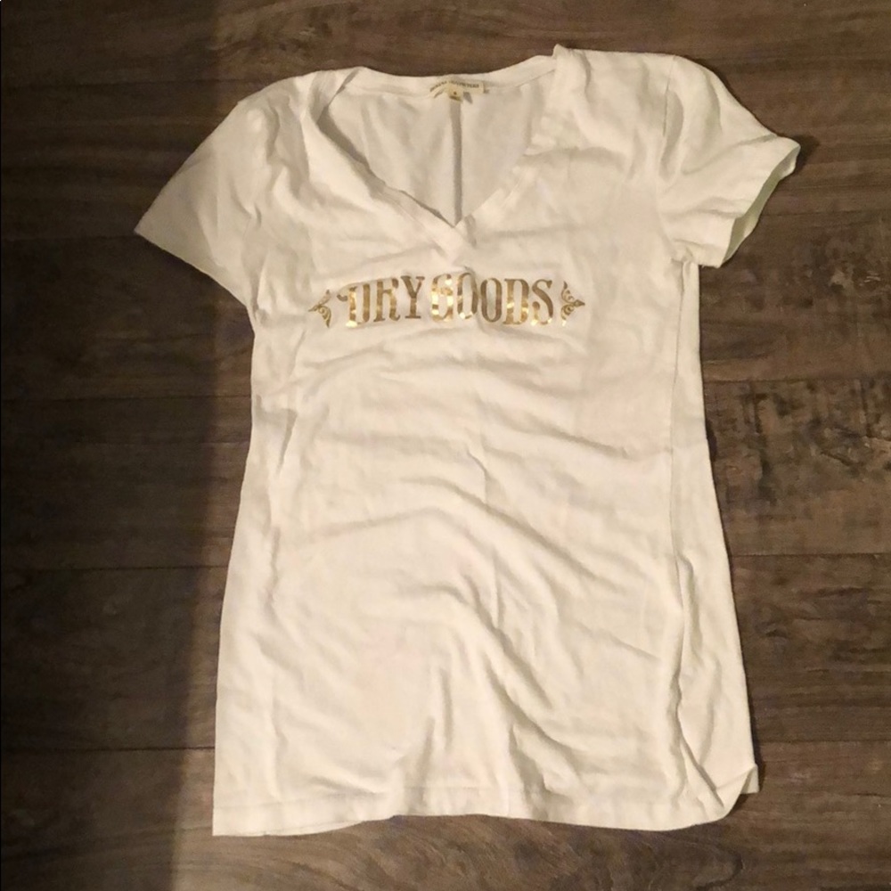 Dry goods white v neck t shirt